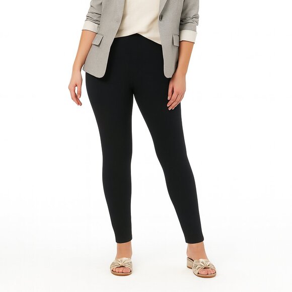 Spanx Ponte Stretch Career Work Ankle-Length Slim Legging Pant Black Medium Tall - Picture 1 of 11